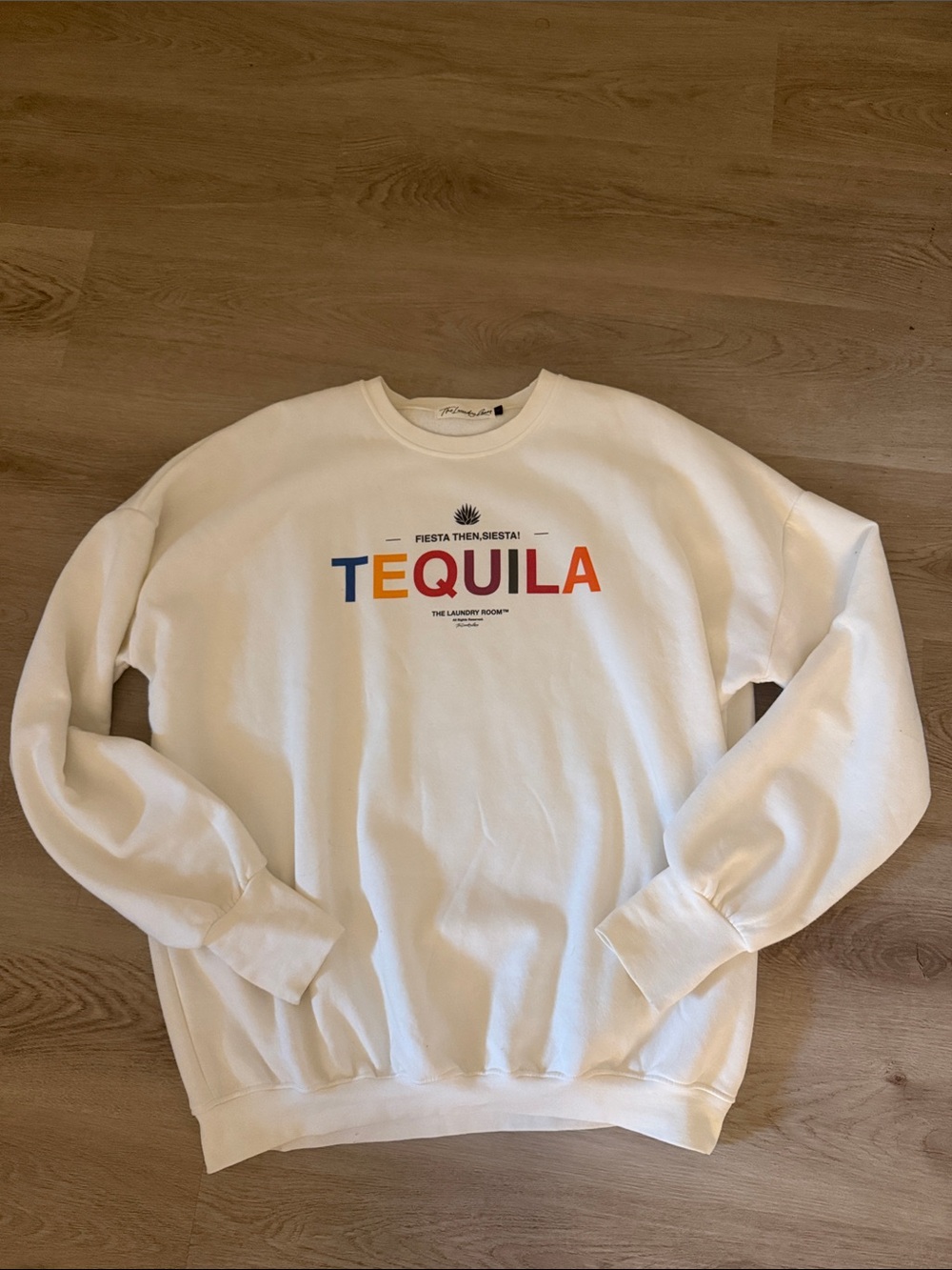 The Laundry Room Cream 'TEQUILA' Multicolor Graphic Crewneck